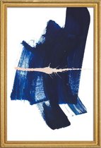 JUNIQE - Poster met houten lijst Donkerblauw - abstract -60x90 /Blauw