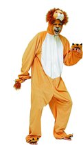Wilbers & Wilbers - Leeuw & Tijger & Luipaard & Panter Kostuum - Gevaarlijke Pluche Leeuw - Man - Bruin - Maat 58 - Carnavalskleding - Verkleedkleding