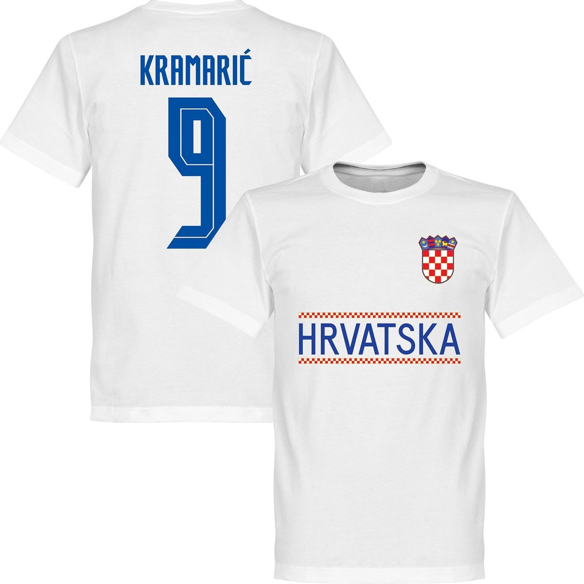 Kroatië Kramaric 9 Team T-Shirt 2021-2022 - Wit - Kinderen - 104