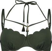 Hunkemöller Dames Badmode Voorgevormde beugel bikinitop Scallop Glam  - Groen - maat D70
