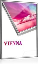 50x60cm Aluminium Wissellijst - 10 mm - type Vienna - Glanzend Zilver