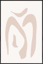 JUNIQE - Poster in kunststof lijst Romantic Streams -40x60 /Ivoor
