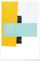 JUNIQE - Poster 1,3 -60x90 /Geel & Turkoois