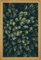 JUNIQE - Poster met houten lijst Bos - luchtfotografie -30x45 /Groen