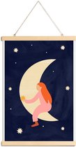 JUNIQE - Posterhanger Lullaby Moon -20x30 /Ivoor & Zwart