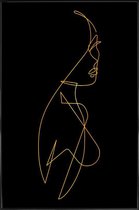 JUNIQE - Poster met kunststof lijst Femme I gouden -30x45 /Goud &
