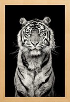 JUNIQE - Poster met houten lijst Head of the Pack -13x18 /Grijs &
