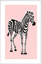 JUNIQE - Poster in kunststof lijst Zebra Pink -20x30 /Roze