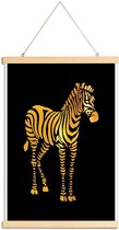 JUNIQE - Posterhanger Zebra gouden -40x60 /Goud & Zwart