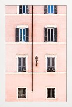 JUNIQE - Poster in houten lijst Pastel Facade -40x60 /Roze