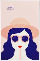 JUNIQE - Poster in kunststof lijst Cannes -30x45 /Blauw & Roze