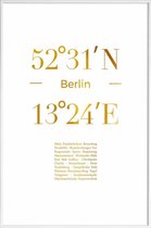 JUNIQE - Poster met kunststof lijst Berlin gouden -40x60 /Goud & Wit