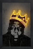 JUNIQE - Poster in houten lijst Biggie -60x90 /Geel & Zwart