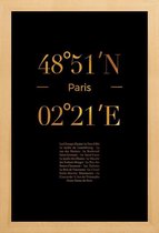 JUNIQE - Poster met houten lijst Paris gouden -13x18 /Goud & Zwart