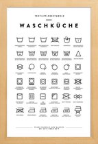 JUNIQE - Poster met houten lijst Wäsche -13x18 /Wit & Zwart