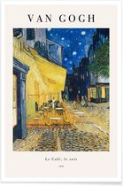 JUNIQE - Poster Van Gogh - Caféterras bij nacht (1888) -13x18 /Blauw &