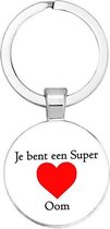 Akyol - Je bent een super oom Sleutelhanger - Oom sleutelhanger - Oom cadeau - Oom gift - Leuk kado voor je oom om te geven - 2,5 x 2,5 CM