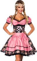Dirndline Kostuum jurk -XS- Dirndl Oktoberfest Zwart/Roze