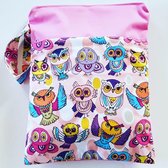 WBD40 Wetbag uil groot/roze