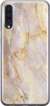 Hoesje geschikt voor Samsung Galaxy A50 - Stay Golden Marble - Soft Case - TPU - Marmer - Goud - ELLECHIQ