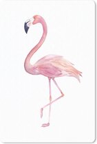 Muismat - Mousepad - Waterverf - Flamingo - Roze - 40x60 cm