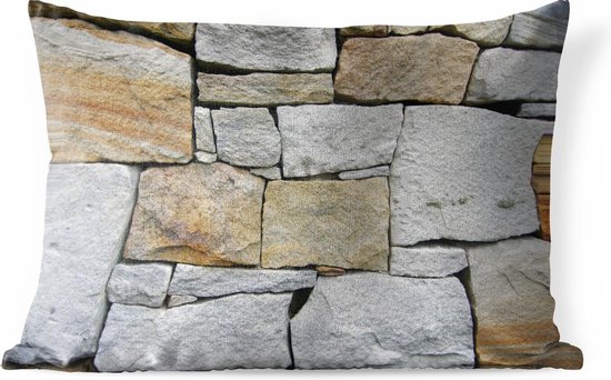 Raap Slager Bedrog Buitenkussens - Tuin - Stenen muur zonder cement - 60x40 cm | bol.com