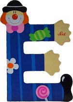 Sevi - Houten Clown Letter E - blauw