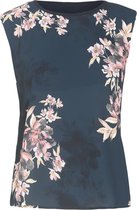 Cassis - Female - Top met schoudervulling en bloemenprint  - Marineblauw