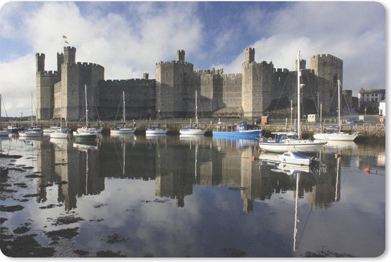 Muismat Kasteel Caernarfon - Mooie reflectie op het water van het
