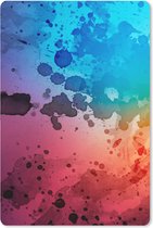 Muismat Waterverf Abstract - Abstract werk gemaakt met waterverf en verfspatten op een gekleurde achtergrond muismat rubber - 18x27 cm - Muismat met foto