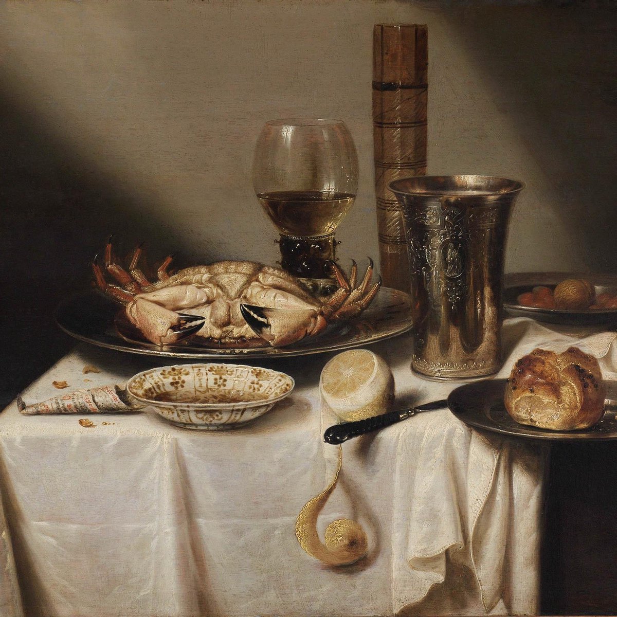 Schilderij - stilleven tafereel - Collectie dutch masters - Dibond wit - 74x74cm