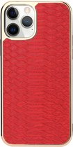 Fish Skin Texture schokbestendige beschermhoes voor iPhone 11 (goud + rood)