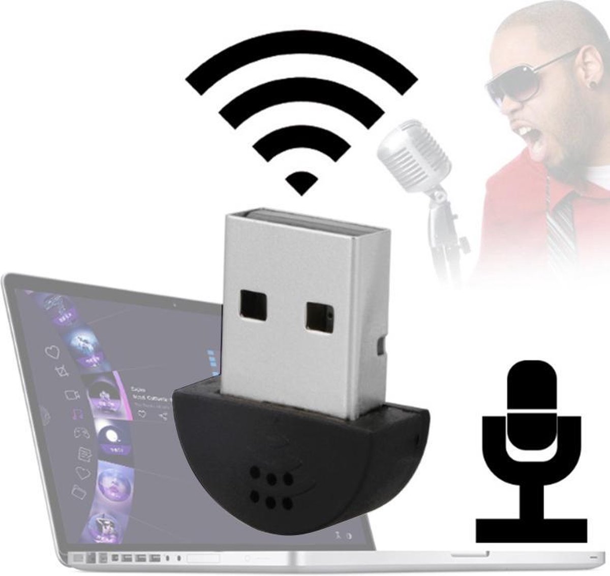 USB Mini Multimedia Recording Voice Microphone, compatibel met PC / Mac  voor Live... | bol.com