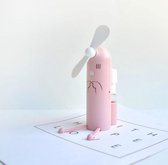 Creatieve mobiele telefoon beugel cartoon spray mini-ventilator draagbare usb-ventilator (roze)
