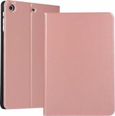 links en rechts effen kleur elastische lederen tas voor iPad Mini 1 / Mini 2 / Mini 3 met standaard met slaapfunctie, TPU softshell onderkant (Rose goud)