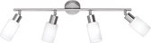 LED Plafondlamp - Plafondverlichting - Iona Smast - E14 Fitting - 4-lichts - Rechthoek - Mat Nikkel - Aluminium