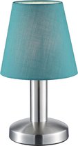 LED Tafellamp - Tafelverlichting - Iona Muton - E14 Fitting - Rond - Mat Turquoise - Aluminium