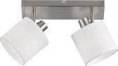 LED Plafondspot - Iona Torry - E14 Fitting - 2-lichts - Rond - Mat Nikkel - Aluminium