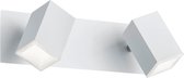 LED Wandspot - Iona Laginos - 12W - Warm Wit 3000K - 2-lichts - Rechthoek - Mat Wit - Aluminium
