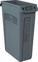 Afvalbak rubbermaid slim jim vented 87l grijs | 1 stuk