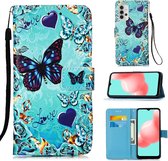 Voor Samsung Galaxy A32 5G 3D Schilderen Horizontale Flip Leren Case met Houder & Kaartsleuf & Lanyard (Vlinder)