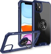 Armor Ring PC + TPU magnetische schokbestendige beschermhoes voor iPhone 11 (blauw)