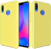Effen kleur vloeibare siliconen valbestendige beschermhoes voor Huawei Nova 3 (geel)