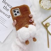 Corgi Butt Plush TPU beschermhoes voor iPhone 12 mini (bruin)