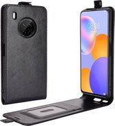Voor Huawei Y9a / Enjoy 20 Plus 5G R64 Textuur Enkele Verticale Flip Leren Case met Kaartsleuven & Fotolijst (Zwart)