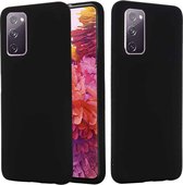 Voor Samsung Galaxy S20 FE / S20 Lite Pure Color Vloeibare siliconen schokbestendige hoes met volledige dekking (zwart)