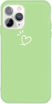 Voor iPhone 11 Pro Three Dots Love-heart Pattern Colorful Frosted TPU telefoon beschermhoes (groen)