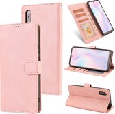 Voor Xiaomi Redmi 9A Fantasie Klassiek Huidgevoel Kalfsleer Textuur Magnetische gesp Horizontale Flip PU lederen tas met houder & kaartsleuf & portemonnee (Rose goud)