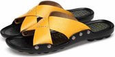 Comfortabele, ademende antislip draagbare pantoffels voor heren (kleur: geel, maat: 39)