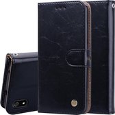 Zakelijke stijl olie wax textuur horizontale flip lederen tas voor Geschikt voor Xiaomi redmi 7A, met houder en kaartsleuven en portemonnee (zwart)